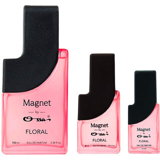 Ossa Magnet Floral Unisex Eau De Parfum 100ml, 30ml, 15ml Long Lasting Perfume Combo for Men And Women (Pack Of 3)