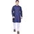 PrintCultr Men Kurta and Pyjama Set (Dark Blue, White)