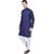 PrintCultr Men Kurta and Pyjama Set (Dark Blue, White)