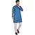 PrintCultr Men Kurta and Pyjama Set (Blue, White)