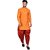 PrintCultr Men Dhoti & Kurta Set (Orange, Red)