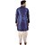 PrintCultr Men Dhoti & Kurta Set (Dark Blue, White)