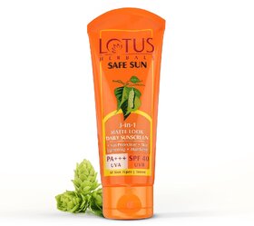 Lotus Herbals SafeSun 3in1 Matte look daily sunscreenTinted Sunscreen SPF 40 PA+++ Dermatologically tested 100 g