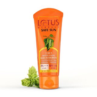 Lotus Herbals SafeSun 3in1 Matte look daily sunscreenTinted Sunscreen SPF 40 PA+++ Dermatologically tested 100 g