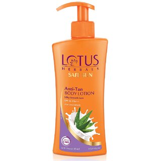 Lotus Herbals Safe Sun Anti Tan Body Lotion SPF 25 PA+++ with Aloe extracts Moisturising 250ml
