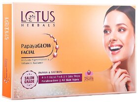 Lotus Herbals PapayaGlow 6 easy steps 1 in 1 Facial kitReduces pigmentationInstant GlowAll skin types 67g