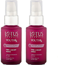 Lotus Herbals Youthrx Firm  Bright Face SerumBakuchiol Retinol  Vitamin CAnti Ageing  Brightening30Ml (Pack Of 2)
