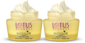Lotus Herbals Whiteglow Vitamin C Radiance Cream Spf 20  For Dark Spots  Dull Skin Anti- Pollution 50G (Pack Of 2)