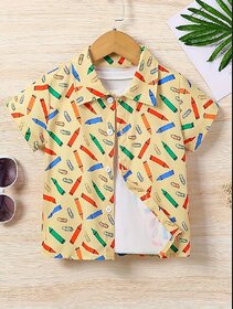 Trendy Lycra Fabric Printed Boys Shirts