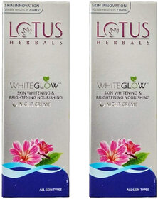 Lotus Herbals Whiteglow Skin Whitening  Brightening Nourishing Night Cream, 20G ( Pack Of 2 )