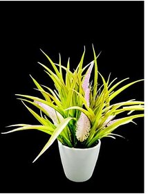 De Gardenia Mini Artificial Plants Set Multicoloured Lifelike Faux Plants for Home and Office Decore Small Bonsai (Purple 4)