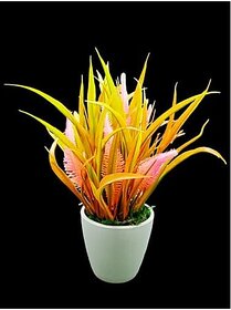 De Gardenia Mini Artificial Plants Set Multicoloured Lifelike Faux Plants for Home and Office Decore Small Bonsai (Pink 2)