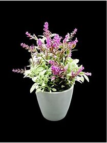 De Gardenia Mini Artificial Plants Multicolours Lifelike Fake PlantsHome and Office Decor Mini Artificial Plants Set for Home and Office Decor Lifelike Fake Plants (Purple 1)
