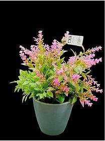 De Gardenia Mini Artificial Plants Multicolours Lifelike Fake PlantsHome and Office Decor Mini Artificial Plants Set for Home and Office Decor Lifelike Fake Plants (Pink 2)