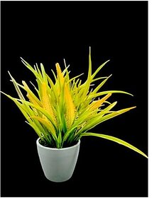 De Gardenia Mini Artificial Plants Set Multicoloured Lifelike Faux Plants for Home and Office Decore Small Bonsai (Dark Yellow 1)