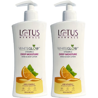 Lotus Herbals Whiteglow Vitamin C Deep Moisture Hand  Body Lotion Moisturises And Brightens, 400Ml ( Pack Of 2 )