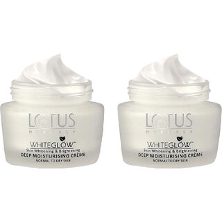 Lotus Herbals Whiteglow Skin Whitening  Brightening Deep Moisturising Cream Spf 20  Pa+++ 60G ( Pack Of 2 )