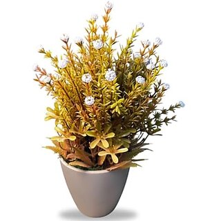 De Gardenia Artificial Bonsai Plant with Black Pot | Decorative Tabletop Accessory for Home Office Bedroom Balcony and Living Room | Realistic Faux Plant | 12 Inches Tall | Natural Look (1 Blue)