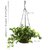 De Gardenia English Ivy Artificial Plant in Hanging Ironware Basket | 16 Inches Green Faux Ivy | Decorative Hanging Basket for Home Balcony and Garden Decor | Indoor/Outdoor Use
