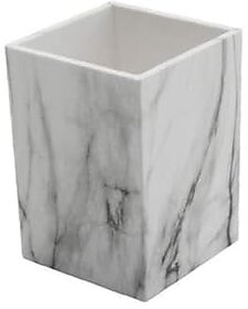 De Gardenia Artificial Melamine Marble Texture Flower Pots | Indoor Pots for Living Room Office and Home Decor | Plant Not Included (White_1) Pack of-1