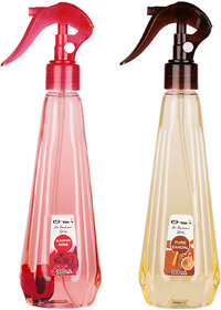 Ossa Blooming Rose 300ml, Pure Sandal 300ml Air Freshener Combo For Home And Office (Pack of 2)