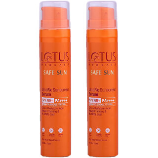 Lotus Herbals Ultrarx Sunscreen Serum Spf 60+ Pa++++For All Skin TypesDermatologically Tested50Ml ( Pack Of 2 )