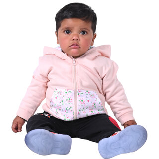 Kid Kupboard Cotton Baby Girls Jacket, Light Pink, Full-Sleeves, 12-18 Months KIDS7251