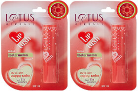 Lotus Herbals Lip Lush Tinted Lip Balm - Watermelon Splash  Spf 20  8H Moisturisation  4G ( Pack Of 2 )