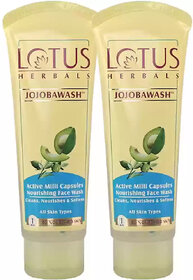 Lotus Herbals Jojobawash Active Milli Capsules Nourishing Face Wash   For All Skin Types  80Ml ( Pack Of 2 )