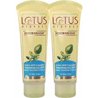 Lotus Herbals Jojobawash Active Milli Capsules Nourishing Face Wash   For All Skin Types  80Ml ( Pack Of 2 )