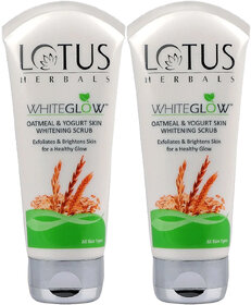 Lotus Herbals Whiteglow Oatmeal  Yogurt Skin Whitening Scrub 150G ( Pack Of 2 )