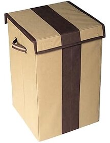 Aronkart Non Woven Foldable 68 Ltrs Laundry Bag Handle for Washing Clothes Brown