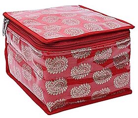 Aronkart Creation 1 Jewellery Box and 10 Transparent Pouch Jewellery Storage Bag/Boxes Holder Kit Organizer for Women Girls to Organize Small Earing Ring Accessories (Red)