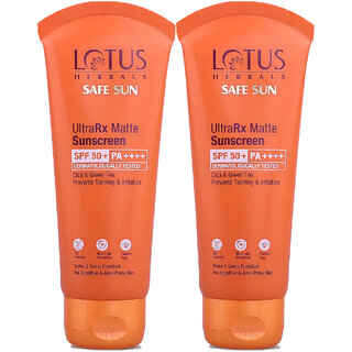 Lotus Herbals Sunscreen - Spf 50 Pa++++ Safe Sun Ultrarx Sunscreen Spf-50,Ss2 50G ( Pack Of 2 )