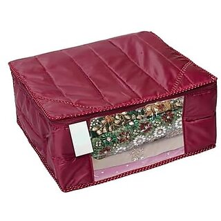 Aronkart Garment CoverParachute Quilted Saree CoversSaree Cover Bag - Parachute Material With Steel ZipSaree Cover Parachute Material (Pack Of 8 Maroon)