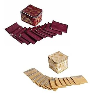 Aronkart Brocade Jewellery Box Organizer Multipurpose Jewellery Storage Bag Travel Kit Organizer with 10 Pouch (Maroon  Gold)