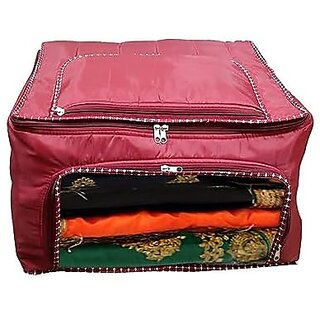 Aronkart Foldable Parachute Cloths Zip Organizer Bag and Storage Cover Boxes For Wardrobe Shelves Clothes Sarees Bed Sheet Blanket (Pack of 1)