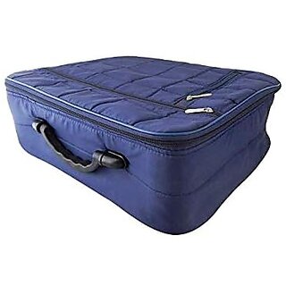 Aronkart Synthetic Foldable Luggage Suitcase Bag for Trip Traveling Birthday (Blue 16.5 x 12.5 x 5 Inch)