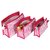 Aronkart Polyester Cosmetic Pouch (Set of 3 Pcs. Lining Pouch - Pink)