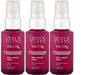Lotus Herbals Youthrx Firm  Bright Face Serum Bakuchiol Retinol  Vitamin C Anti Ageing 30Ml  (Pack Of 3)