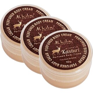 Al Hiba Kasturi Perfume Body Cream 10g Pack of 3