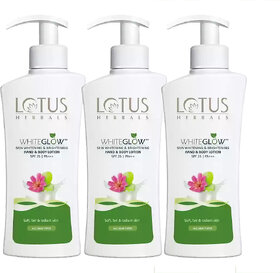 Lotus Herbals Whiteglow Skin Whitening  Brightening Hand  Body Lotion Spf25  Pa270Ml   (Pack Of 3)