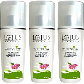 Lotus Herbals Whiteglow Skin Whitening  Brightening Cleansing Milk  Remove Dead Cells 80Ml  (Pack Of 3)