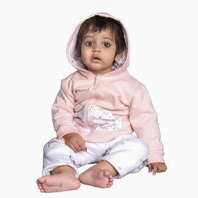 Kid Kupboard Cotton Baby Girls Jacket, Light Pink, Full-Sleeves, 9-12 Months KIDS7318