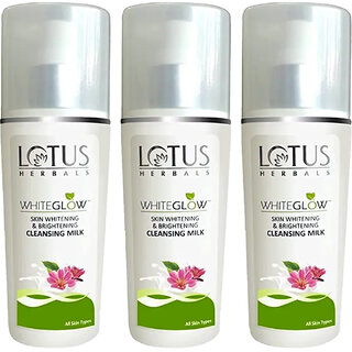 Lotus Herbals Whiteglow Skin Whitening  Brightening Cleansing Milk  Remove Dead Cells 80Ml  (Pack Of 3)