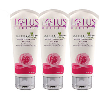 Lotus Herbals Whiteglow Advanced Pink Glow Brightening Face Wash Skin Brightening  100G  ( Pack Of 3)