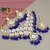 18K Gold-Plated Back Meenakari Uncut Kundan Elegant Blue Color Choker Necklace Set for Women & Girls