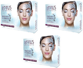 Lotus Herbals Radiant Diamond Cellular Radiance 1 Facial Kit  With Diamon Dust  Cinnamon  37G  (Pack Of 3)