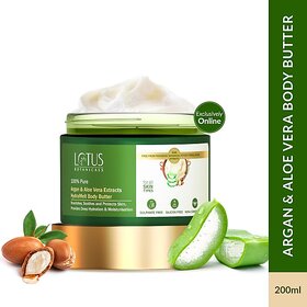 Lotus Botanicals 100% Pure Argan & Aloe Vera Extracts Hydramelt Body Butter, Nourished Skin (280 Ml)
