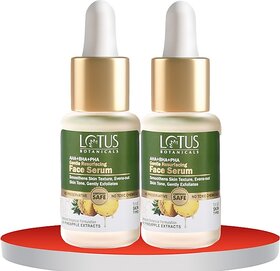Lotus Botanicals Aha+Bha+Pha & Pineapple Gentle Resurfacing Face Serum_14Ml ( Pack Of 2 ) (28 Ml)